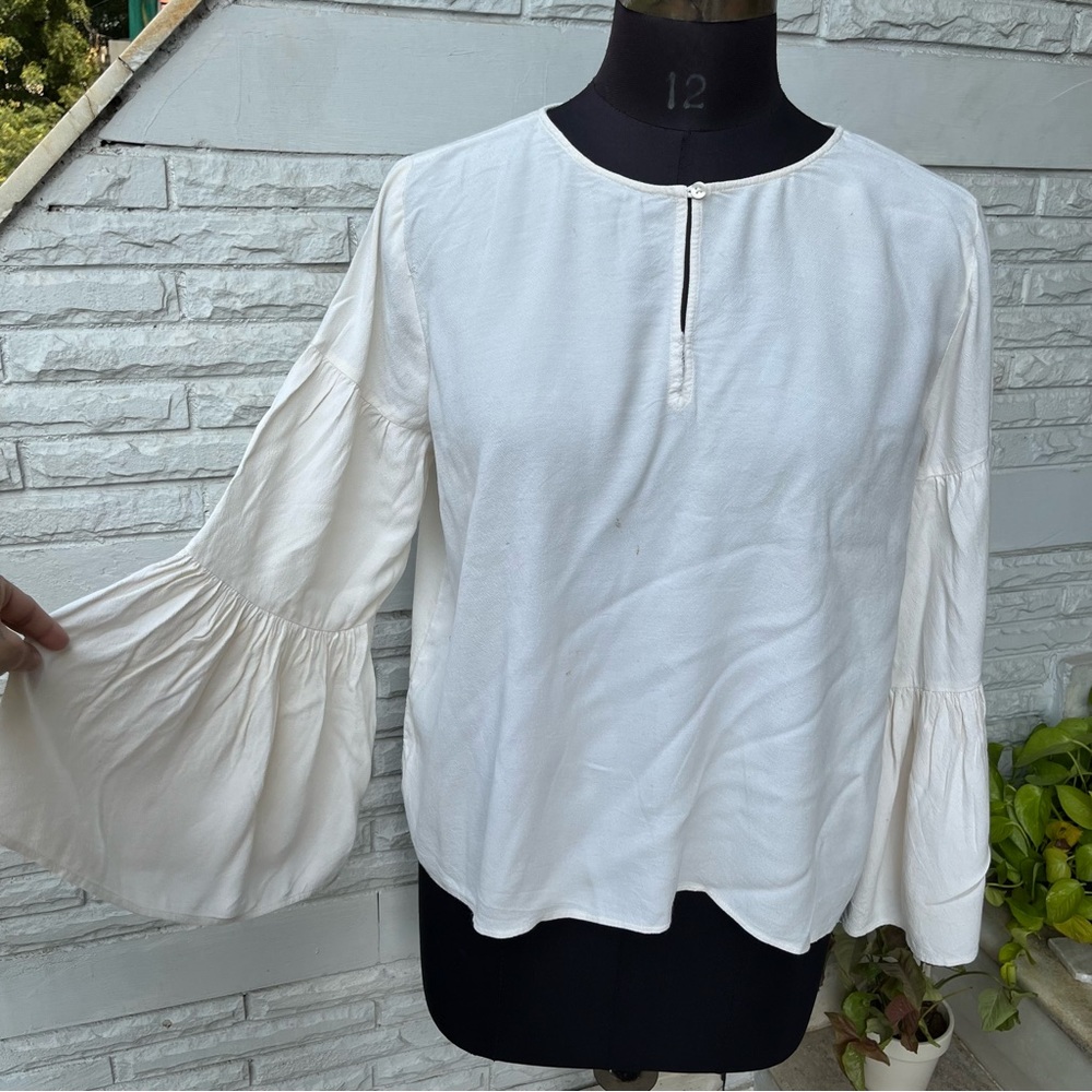 White Bell Sleeves Top - Picture 1 of 5
